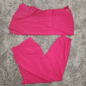 Bright Pink Scrubs set, 2x bottoms, xl top